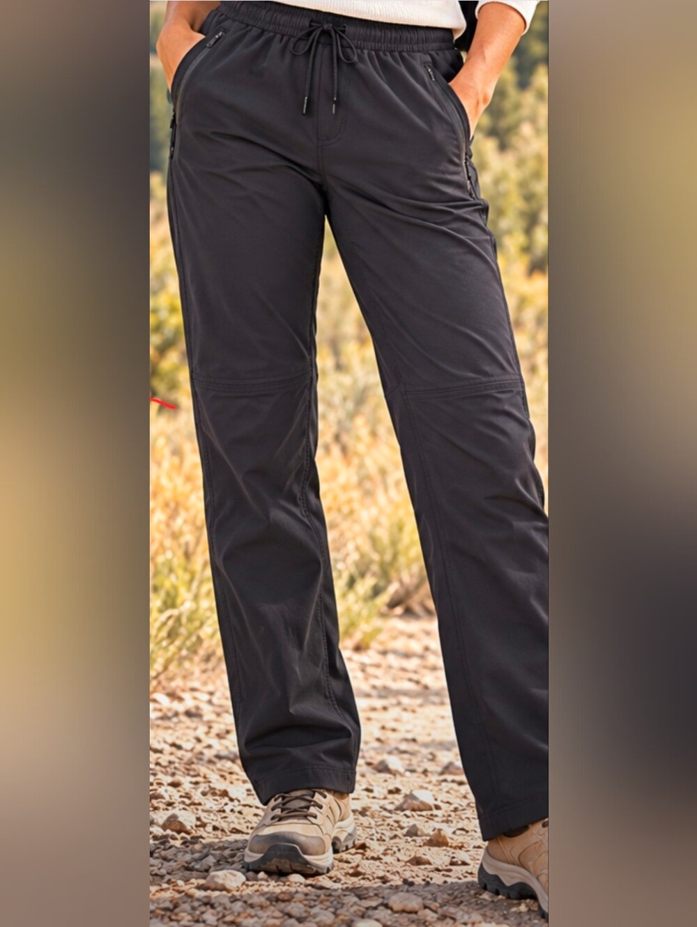 Outdoor Voices Black Stretch Straight Leg Athletic Pants Women XS Zip Pockets